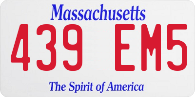 MA license plate 439EM5
