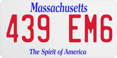 MA license plate 439EM6