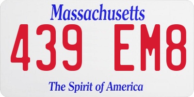 MA license plate 439EM8