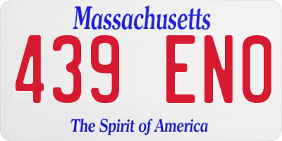 MA license plate 439EN0