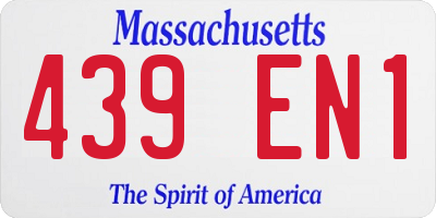 MA license plate 439EN1