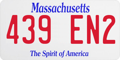 MA license plate 439EN2