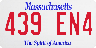 MA license plate 439EN4
