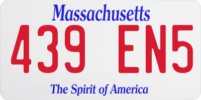 MA license plate 439EN5