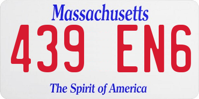 MA license plate 439EN6