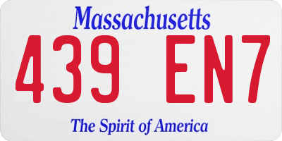 MA license plate 439EN7
