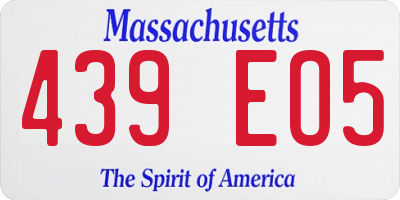 MA license plate 439EO5