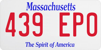 MA license plate 439EP0