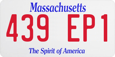 MA license plate 439EP1