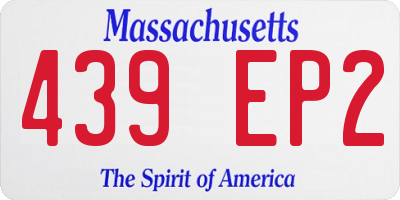 MA license plate 439EP2