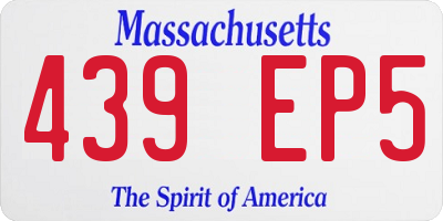 MA license plate 439EP5