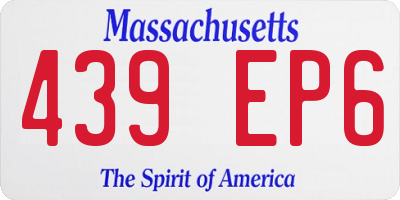 MA license plate 439EP6