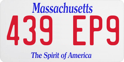 MA license plate 439EP9