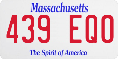 MA license plate 439EQ0