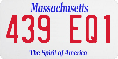 MA license plate 439EQ1