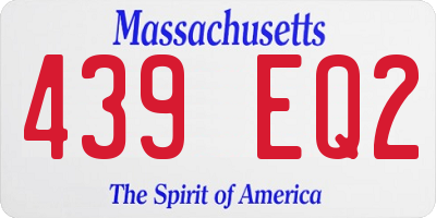 MA license plate 439EQ2