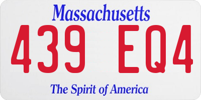 MA license plate 439EQ4
