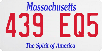 MA license plate 439EQ5