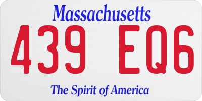 MA license plate 439EQ6
