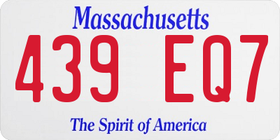 MA license plate 439EQ7