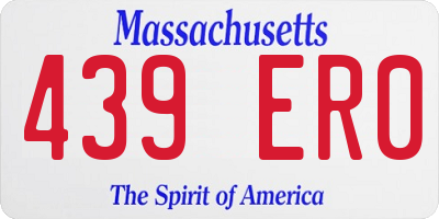 MA license plate 439ER0
