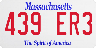 MA license plate 439ER3
