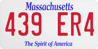 MA license plate 439ER4