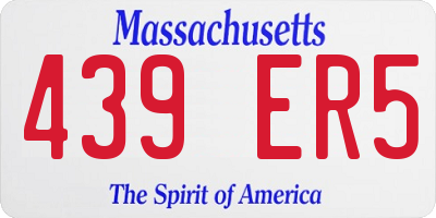MA license plate 439ER5
