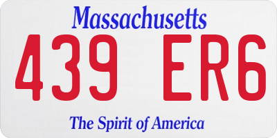 MA license plate 439ER6