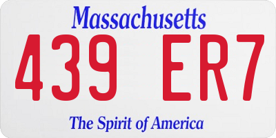 MA license plate 439ER7