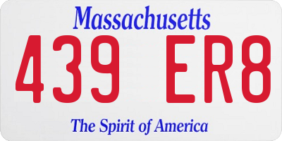 MA license plate 439ER8