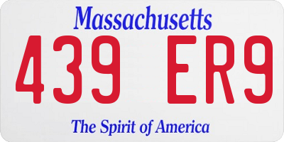 MA license plate 439ER9