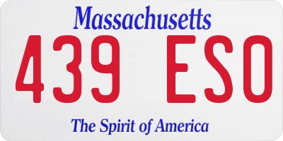 MA license plate 439ES0