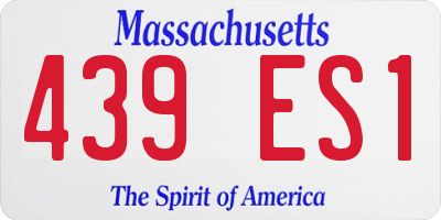 MA license plate 439ES1