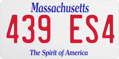 MA license plate 439ES4