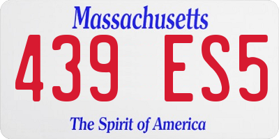 MA license plate 439ES5