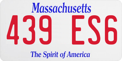 MA license plate 439ES6