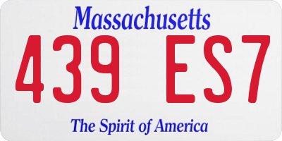MA license plate 439ES7