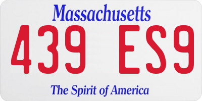 MA license plate 439ES9