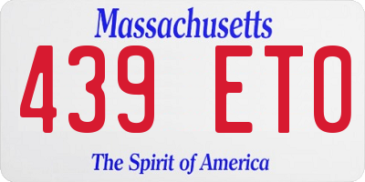 MA license plate 439ET0