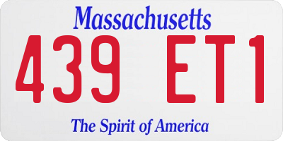 MA license plate 439ET1