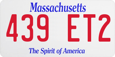 MA license plate 439ET2