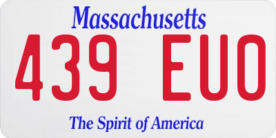 MA license plate 439EU0