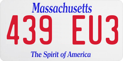 MA license plate 439EU3