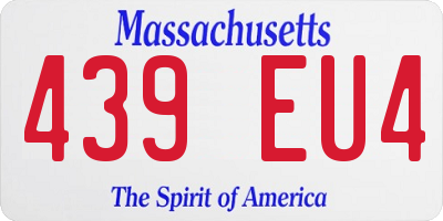MA license plate 439EU4
