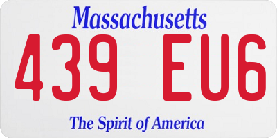 MA license plate 439EU6