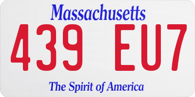 MA license plate 439EU7