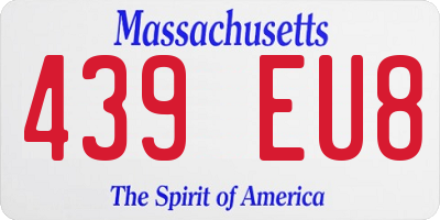MA license plate 439EU8