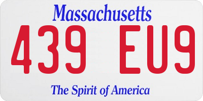 MA license plate 439EU9