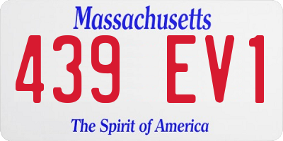MA license plate 439EV1